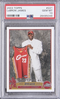 2003/04 Topps #221 LeBron James Rookie Card – PSA GEM MT 10